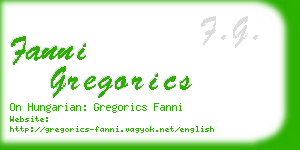 fanni gregorics business card